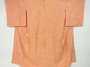 アンティーク　紋錦紗紗綾形に草花模様織出し長襦袢